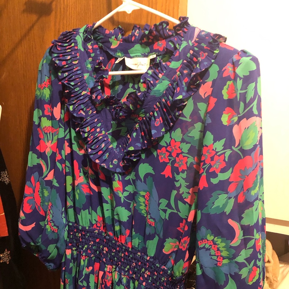Susan Freis 1980s Ruffled Dress-  735 $150 or $125 w/offer